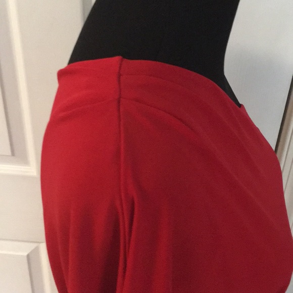 Moda Red One Sleeve Asymmetric Bodycon Dress - Picture 5 of 6